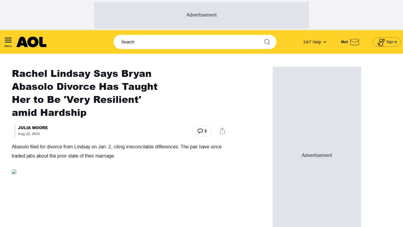 Rachel Lindsay Says Bryan Abasolo Divorce Has Taught Her to Be 'Very Resilient' amid Hardship - AOL